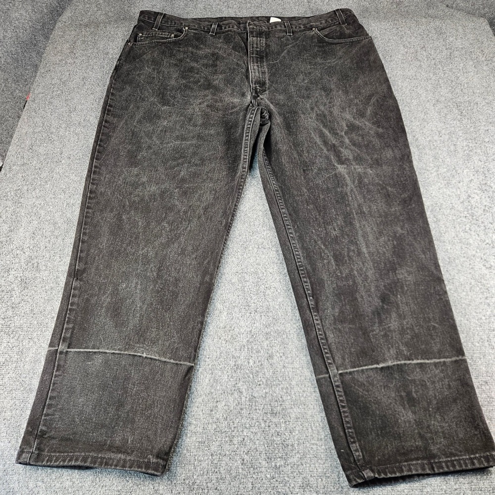 Vintage Levis 545 Loose Fit Jeans Mens 50x32 Acid Wash Black Orange Tab USA Made